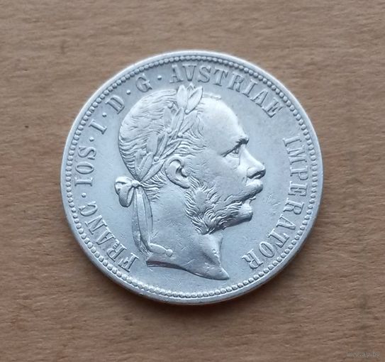 Австро-Венгрия, флорин 1878 г., серебро 0.900, австрийский вариант, Франц Иосиф I (1848-1916)