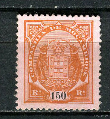 Португальские колонии - Мозамбик (Comp de Mocambique) - 1895 - Слоны с гербом 150R - [Mi.21B] - 1 марка. Чистая без клея.  (Лот 16JA)-TG3P52