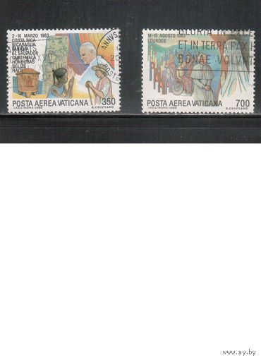 Ватикан-1986,(Мих.899,901)  гаш. , Религия, Визиты  Папы Иоанна Павла II
