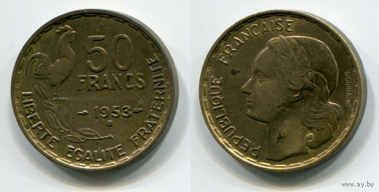 Франция. 50 франков (1953, буква B)