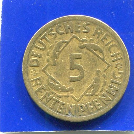 Германия 5 пфеннигов , рентенпфеннигов 1924 А