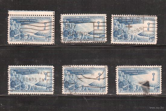 США-1956, (Мих.707), гаш. ,Дети, (одиночка), ,цена за 1 м на выбор