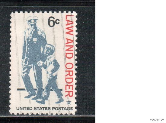 США-1968, (Мих.949) , гаш. , Закон и порядок, Полицейский (одиночка),