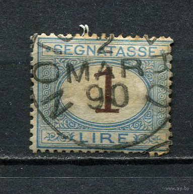 Королевство Италия - 1892/1903 - Доплатная марка - Цифры - 1L - [Mi.18p] - 1 марка. Гашеная.  (Лот 46Gd)-T2P8
