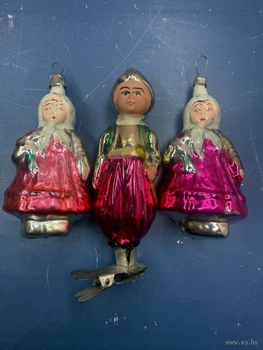 Старт с 1 рубля !Редкие елочные игрушки СССР  Алладин ,Девочка с букетом 1950ые года !Смотрите другие лоты ,много распродаж!