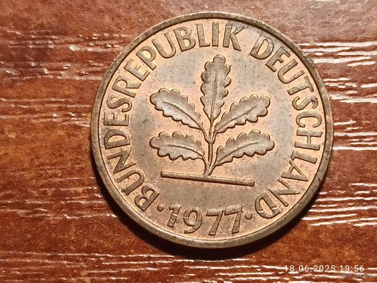 Германия 2 пфеннига 1977 D