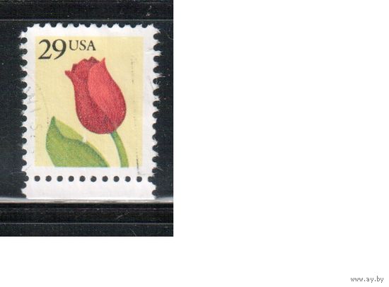 США-1991, (Мих.2125 А),  гаш. , Стандарт, Цветы, Тюльпан(одиночка),