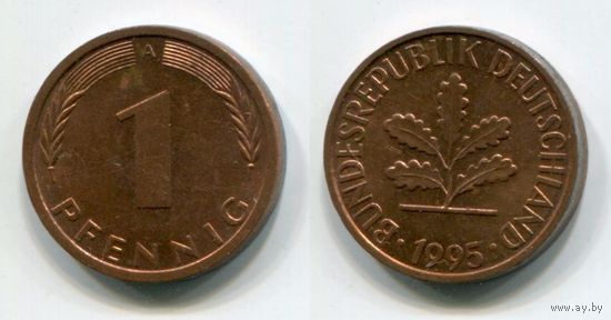 Германия. 1 пфенниг (1995, буква A, aUNC)