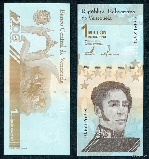 Венесуэла 1000000/1 миллион боливар 2020 год, UNC