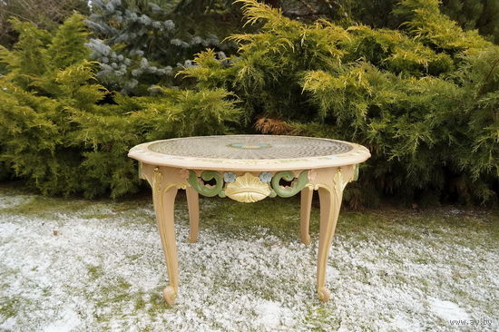 Винтажный Стол Rattan / Ротанг, Барокко 70-е гг. ХХ Века.