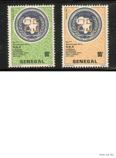 Сенегал-1984 (Мих.807-808) ,  ** , ООН, Экономика, Карта(полная серия)
