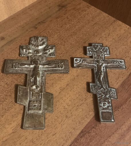 Крест Распятие, 19 век, 2 штуки одним лотом!