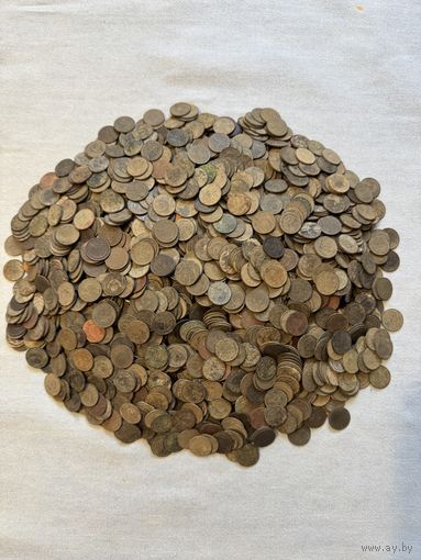 1 копейка 1961-91. Лот 2,1 кг (около 2100 штук)