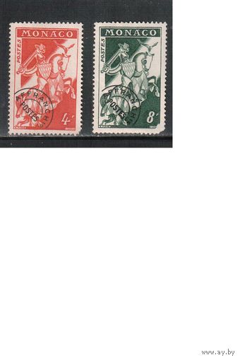 Монако-1954(Мих.486-487)  * (без клея)  , Стандарт, Рыцари