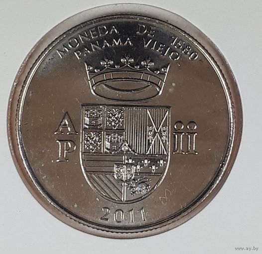Панама 1/2 бальбоа 2011 Панама-Вьехо - Валюта 1580 года