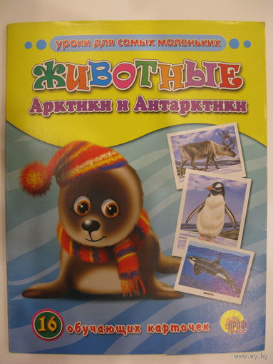 Животные Арктики и Антарктики. 16 обучающих карточек.