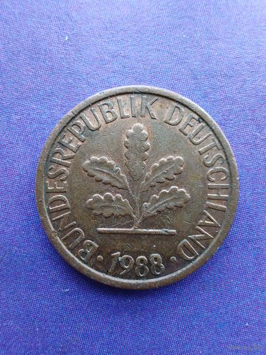 Германия ФРГ 1 пфенниг 1988 J
