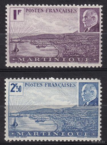 24.FrK. Франция. Колонии. Мартиника. Маршал Петен. 1941 г. Полная серия. Mi.##190-191.