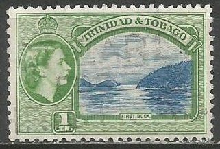 Тринидад и Тобаго. Королева Елизавета II. Бухта. 1953г. Mi#155.