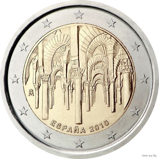 2 евро 2010 Испания Исторический центр города Кордова UNC из ролла