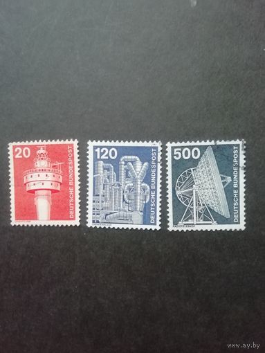 ФРГ 1976 Серия из 3 марок "Стандарт. Индустрия и техника" (гашеные без клея) Mi.848,855,859 каталог 2.20 евро