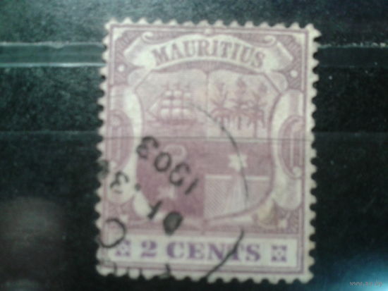 Маврикий, колония Англии, 1900. Герб, 2с