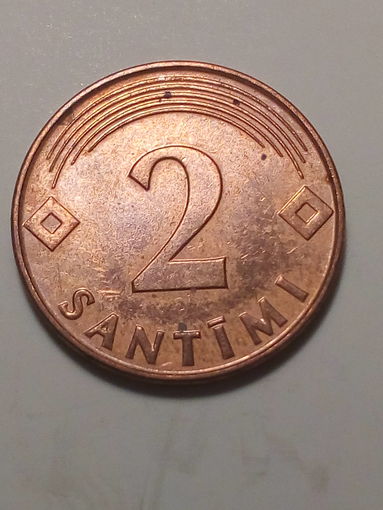 2 сантима Латвия 2000 год.