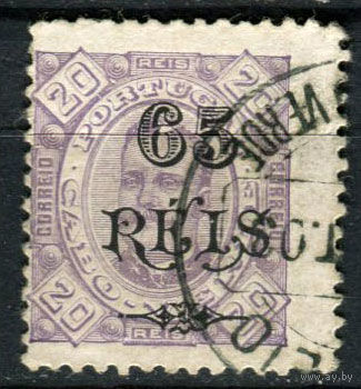 Португальские колонии - Кабо-Верде - 1902 - Надпечатка нового номинала 65 REIS на 20R - [Mi.62] - 1 марка. Гашеная.  (Лот 133AO)