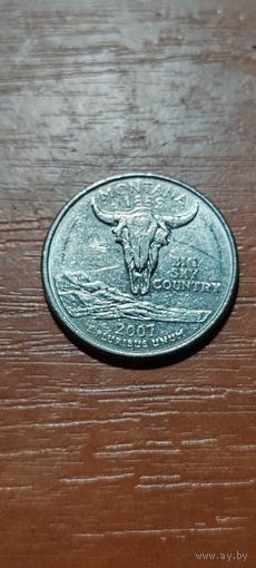 США Штаты и территории 25 центов (квотер) Монтана 2007