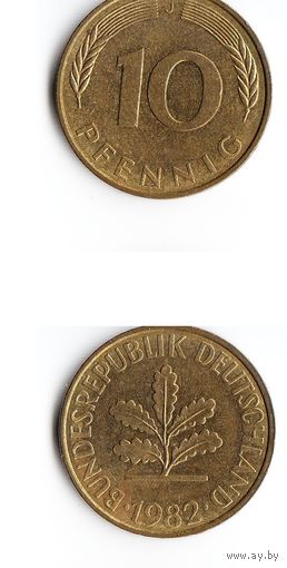 10 пфеннигов Германия 1982 года(J)