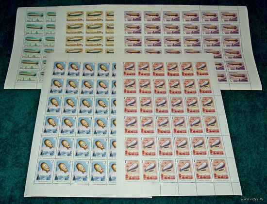 СССР.1991, июль. Дирижаблестроение.ПОЛНАЯ СЕРИЯ В ЧИСТЫХ ЛИСТАХ.