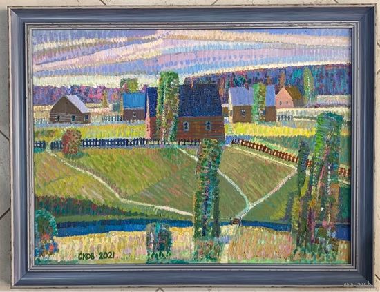 Сковородко О.А "Весна в Слободке", 2021г. Холст, масло. Размер 60х44 см.