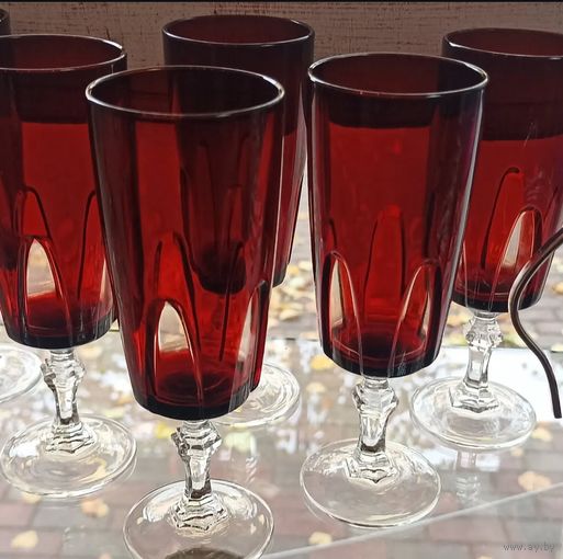 Фужеры Германия Nahtmann, двухслойное стекло, комплект 6 шт, с рубля