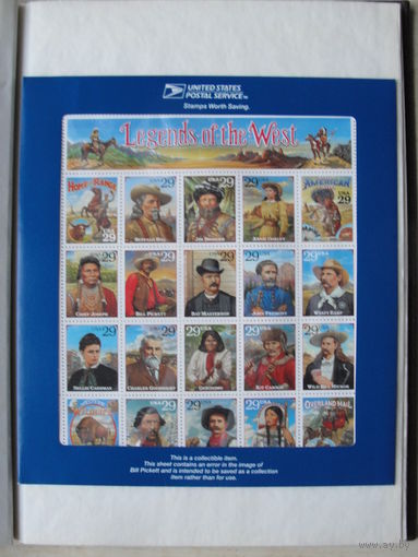 Продажа коллекции с 1 рубля! Почтовые марки США, буклет.