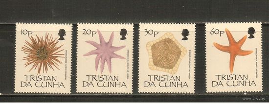 Тристан-да-Кунья-1990(Мих.489-492) , ** ,  Морская фауна, (полная серия)