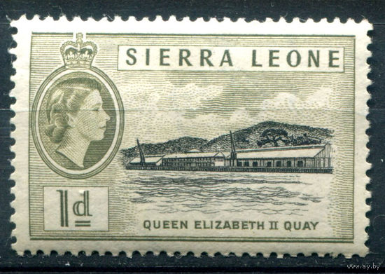 Британские колонии - Сьерра-Леоне - 1956г. - ландшафты, королева Елизавета II, 1 P - 1 марка - MNH [Mi 147]. #4-B5-118-A-1