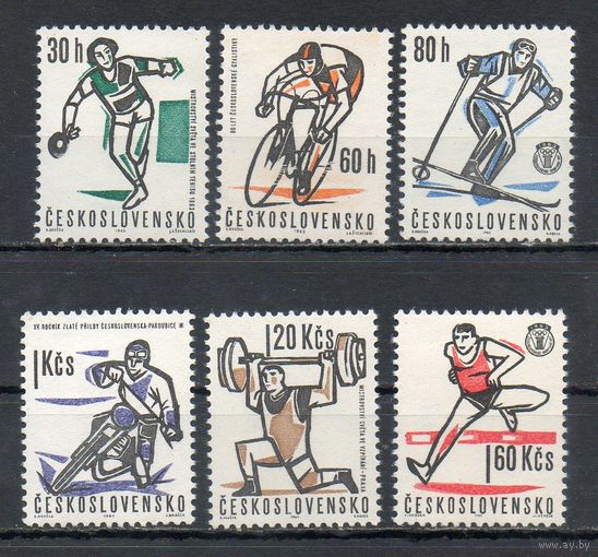Спорт Чехословакия 1963 год серия из 6 марок