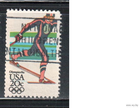 США-1984, (Мих.1673) , гаш. , Спорт, Зимняя ОИ-1984
