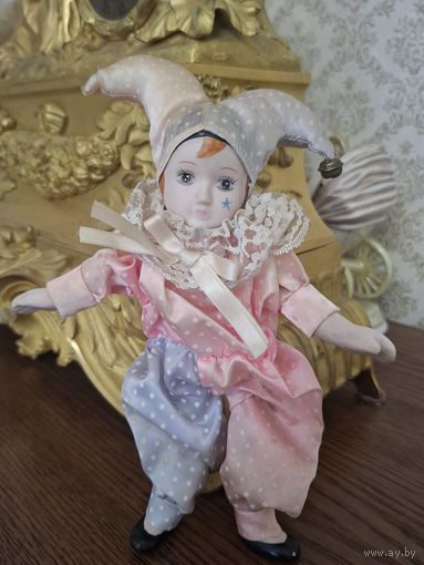 Кукла. Фарфор. Клоун арлекин. 70-е, Германия