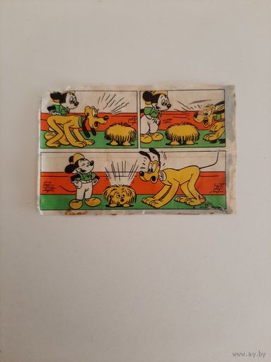 Вкладыш DONALD Дональд Дак Микки Маус DISNEY. РЕДКИЙ. Белые штаны. В коллекцию.