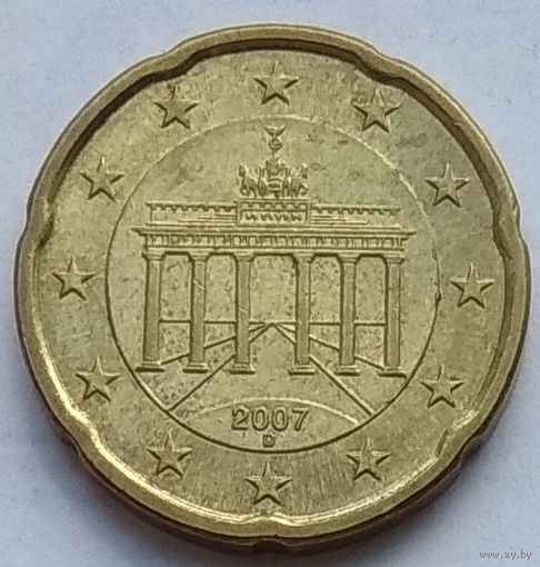 Германия 20 евроцентов 2007 г. D