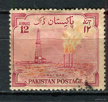 Пакистан - 1955 - 8-я годовщина независимости. Суйский газ 12А - [Mi.76] - 1 марка. Гашеная.  (LOT GP29)-T3P43