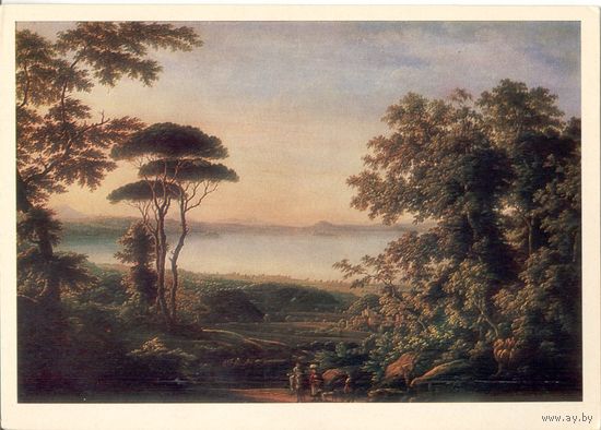 Открытка СССР. Ф.М. Матвеев. Вид озера в Италии. ГРМ. 1985