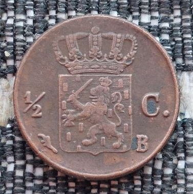 Голландская 1/2 цента 1828 года. Нидерланды. Предложи свою цену или обмен!