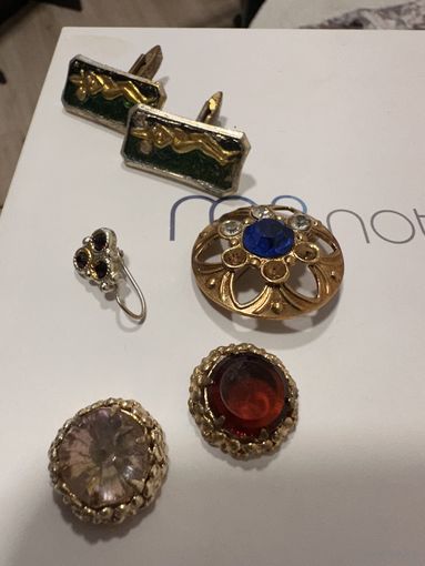 Брошь, запонки , части брошей