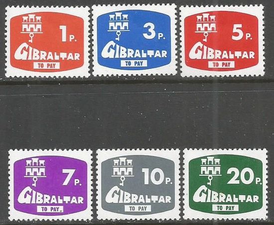 Гибралтар. Доплатные марки. 1986г. Mi#7-12. Серия.
