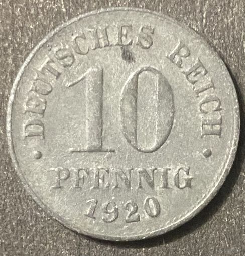 Монета 10 пфеннигов 1920 год. Веймарская республика .