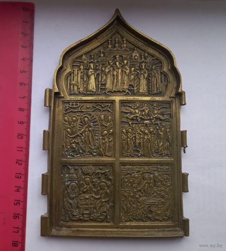 Икона. Створка от большого складня 17,5х10,5 см