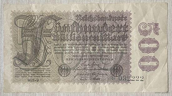 Банкнота 500 миллионов марок 1923 год. Веймарская республика