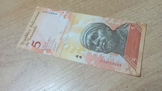 Венесуэла 5 боливаров 20 марта 2007 года